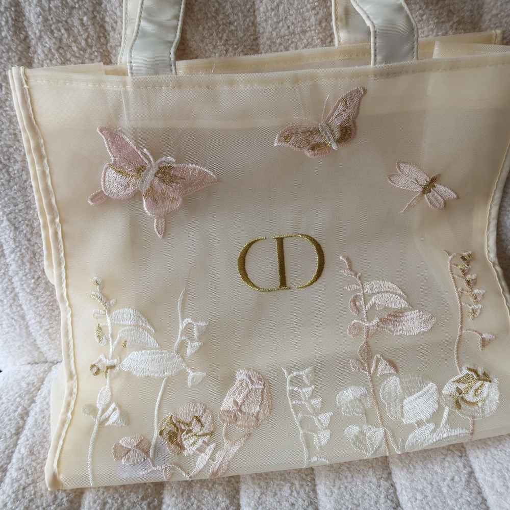 DIOR Butterfly Embroidered Mesh Tote Bag GWP - Picture 2 of 14